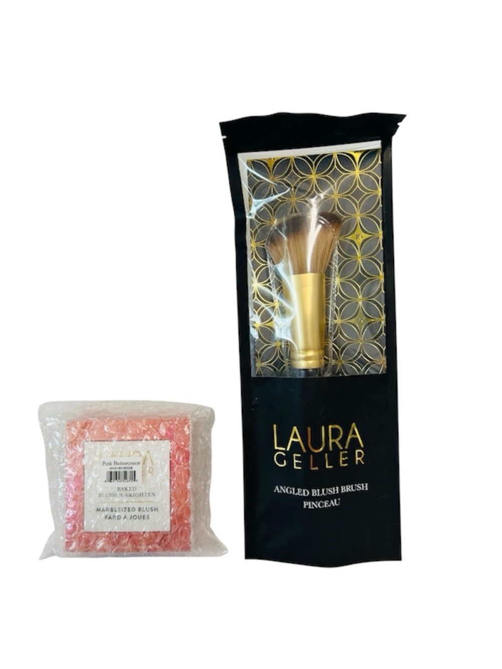 Laura Geller NWT Sealed Angled Blush Brush & Pink Baked Blush-N-Brighten Makeup